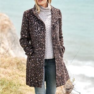 Via Spiga Animal Print wool blend coat Size 6